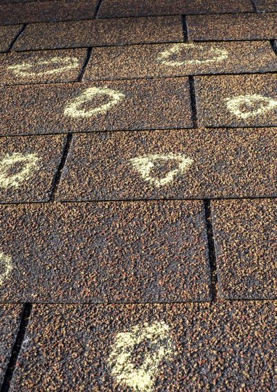 Hail Storm Damage Roof Restoration Marks